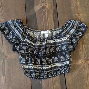H&M Coachella elephant and Paisley crop top size 4